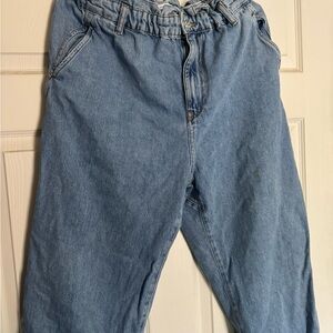 Zara paper bag Light Blue Denim jeans size 12